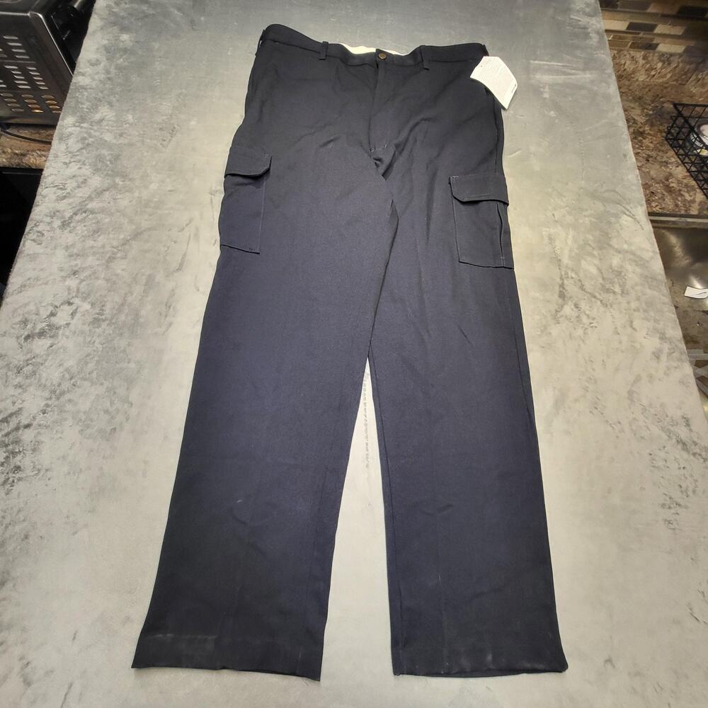 Steelguard Pants Mens 42x32 Blue Cargo Modacrylic Lyocell Workwear Pockets